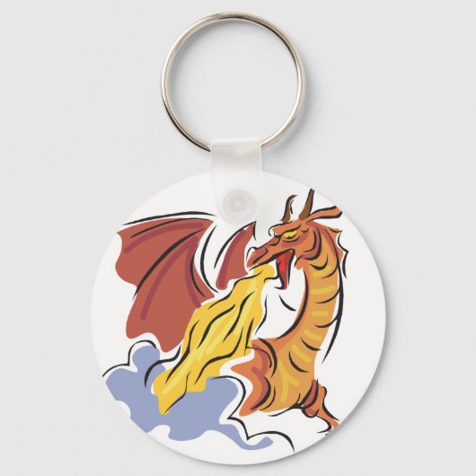 rode vuurspuwende draak sleutelhanger (Voorkant)