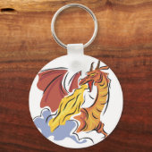 rode vuurspuwende draak sleutelhanger (Voorkant)