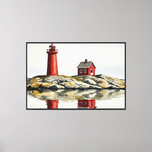 Rode vuurtoren canvas afdruk (Voorkant)