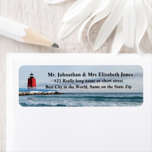 Rode vuurtoren etiket (Insitu)