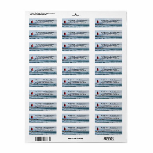 Rode vuurtoren etiket (Full Sheet)