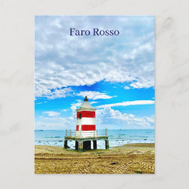 Rode Vuurtoren Faro Rosso Italië Ansichtkaart Briefkaart