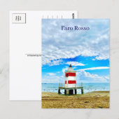 Rode Vuurtoren Faro Rosso Italië Ansichtkaart Briefkaart (Voorkant / Achterkant)