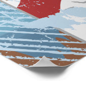  rode vuurtoren, grijze poster, druk poster (Hoek)