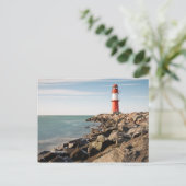 Rode vuurtoren in Warnemuende Briefkaart (Staand voorkant)