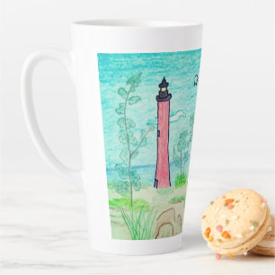 Rode vuurtoren  latte mok