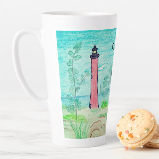 Rode vuurtoren latte mok