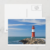 Rode vuurtoren met blauwe lucht briefkaart (Voorkant / Achterkant)