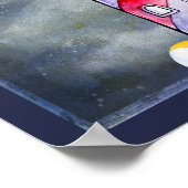 Rode vuurtoren met een achtergrond van Stormy Poster (Hoek)