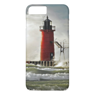 rode vuurtoren met gigantische golven Case-Mate iPhone case