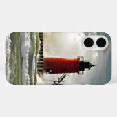 rode vuurtoren met gigantische golven Case-Mate iPhone case (Achterkant (horizontaal))