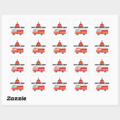 Rode Vuurtruck Verjaardag Plein Sticker (Vel)