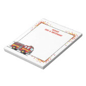 Rode Vuurtruck Vuurtruck Gepersonaliseerde Mitswa Notitieblok (Linkerzijde)