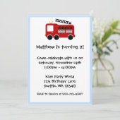 Rode Vuurveer Blauwe Grens Gevangene Uitnodiging (Staand voorkant)