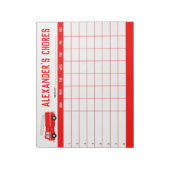 Rode vuurvlieger Kinder snijkaart Notitieblok (Linkerzijde)