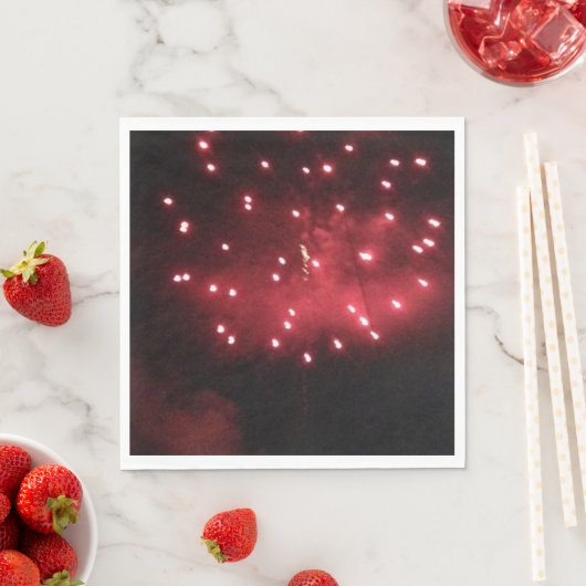 Rode Vuurwerk Papieren Servetten (Insitu)