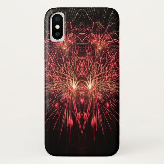 Rode vuurwerk zwarte achtergrond Case-Mate iPhone case (Achterkant)