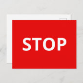 Rode waarschuwing stoppen Aangepaste tekst Briefkaart (Voorkant / Achterkant)