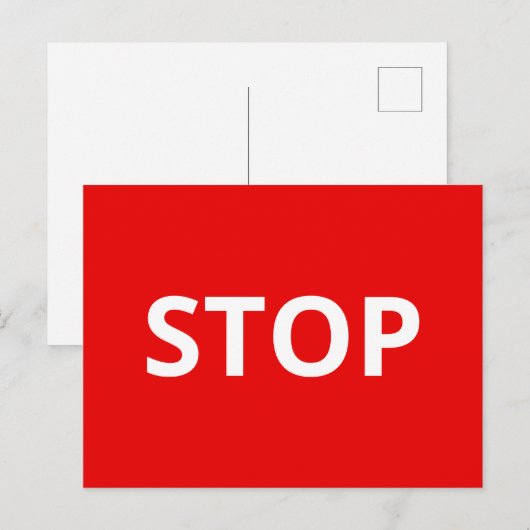 Rode waarschuwing stoppen Aangepaste tekst Briefkaart (Voorkant / Achterkant)