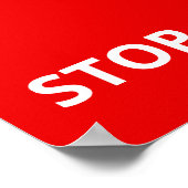 Rode waarschuwing stoppen Aangepaste tekst Poster (Hoek)