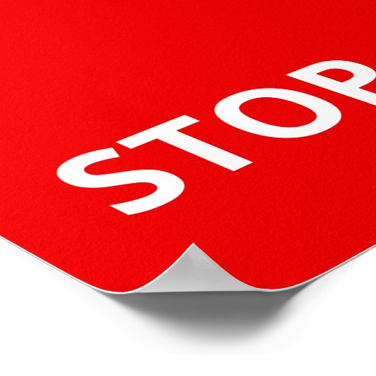 Rode waarschuwing stoppen Aangepaste tekst Poster (Hoek)