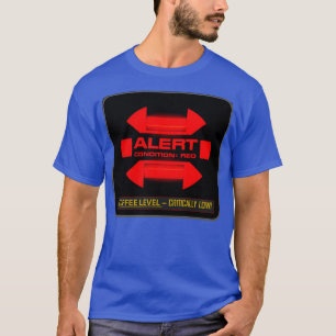 rode waarschuwing t-shirt