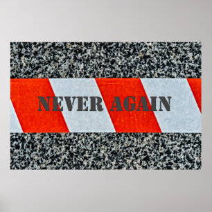 Rode waarschuwingslint - Nooit meer Poster
