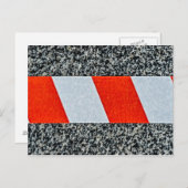 Rode waarschuwingstape over graniet steen briefkaart (Voorkant / Achterkant)