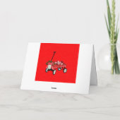 Rode Wagen Presenteert Boog Prettig Kerstmis Naam  Kaart (Achterkant)