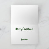 Rode Wagen Presenteert Boog Prettig Kerstmis Naam  Kaart (Binnen)