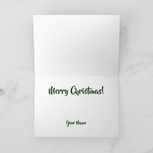 Rode Wagen Presenteert Boog Prettig Kerstmis Naam  Kaart (Binnen)