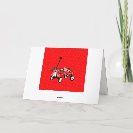 Rode Wagen presenteert Bow Prettig Kerstmis Naam K Kaart (Achterkant)