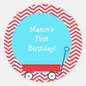 Rode Wagon Favor Stickers (Voorkant)