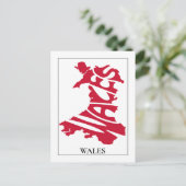 Rode Wales Typografie Kaart Persoonlijke Postkaart (Staand voorkant)