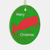 rode walvis op groen ornament (Rechts)