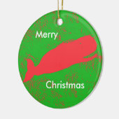 rode walvis op groen ornament (Links)