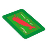 rode walvis op groene kerst magnet magneet (Rechterzijde)