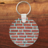 Rode wand met witte lijnpatroon sleutelhanger (Voorkant)