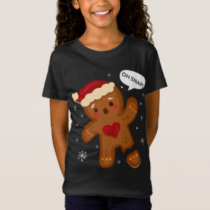 Rode wangen Oh Snap Gebroken Gingerbread Santa T-shirt