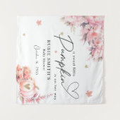 Rode Wangen Roze Pompoen Gouden Bladeren Meisje Ba Wandkleed (Voorkant (horizontaal))