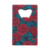 Rode waratabloemen creditkaart flessenopener (Achterkant)