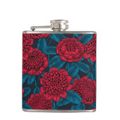 Rode waratabloemen heupfles (Voorkant)