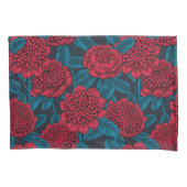 Rode waratabloemen kussensloop (Voorkant)