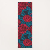 Rode waratabloemen yogamat (Voorkant)