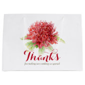 Rode waratah bloem kunst dank u bruiloft tassen groot cadeauzakje (Voorkant)