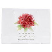 Rode waratah bloem kunst dank u bruiloft tassen groot cadeauzakje (Achterkant)