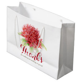 Rode waratah bloem kunst dank u bruiloft tassen groot cadeauzakje