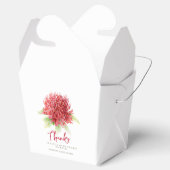 Rode waratah bloem kunst dank u op maat bedankdoosjes (Geopend)