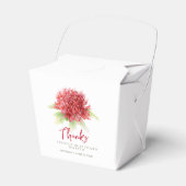 Rode waratah bloem kunst dank u op maat bedankdoosjes (Voorkant Zijde)