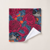 Rode waratah en sprookjes bad handdoek (Wasdoekje)